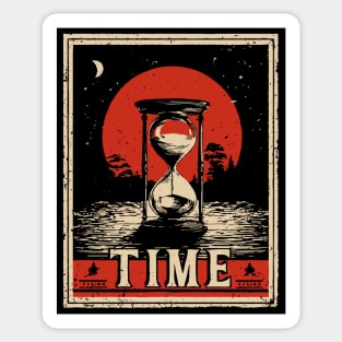 Sands of Time Hourglass - Vintage Japanese-Style Philosophical Art Sticker